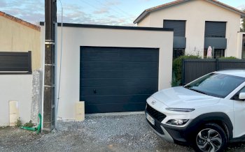 Garage toit terrasse en béton enduit